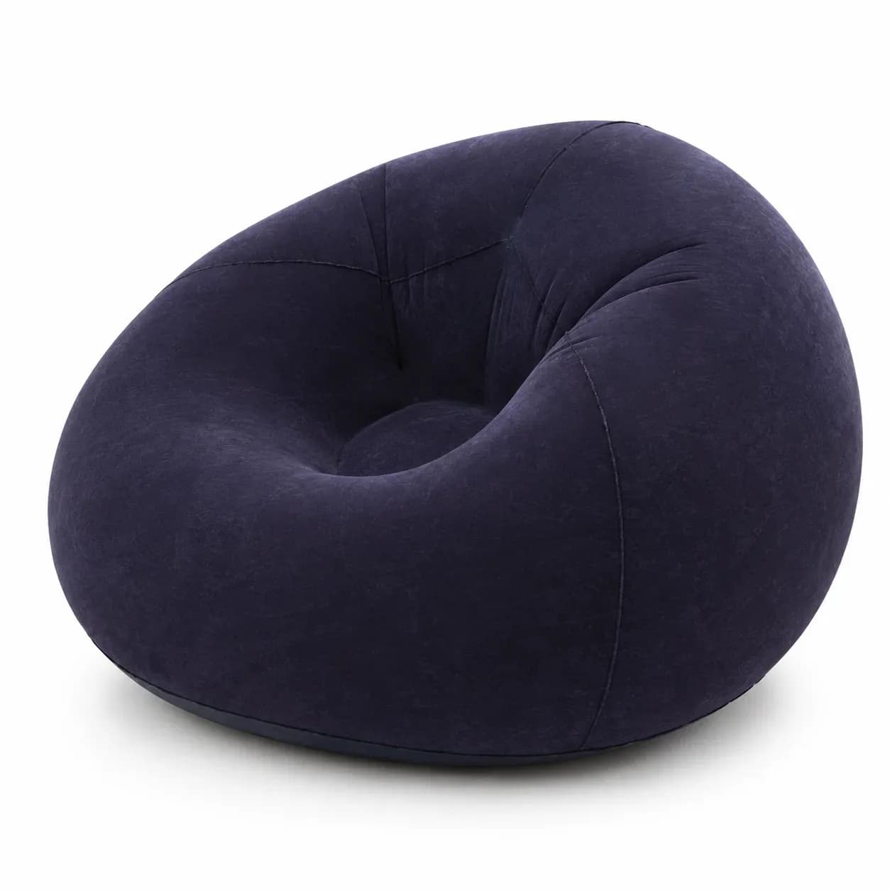Надувне крісло-мішок Inflatable Sofa чорне • М’яке надувне крісло-пуф 110х110х85 см для дому, дачі, відпочинку та пікніка