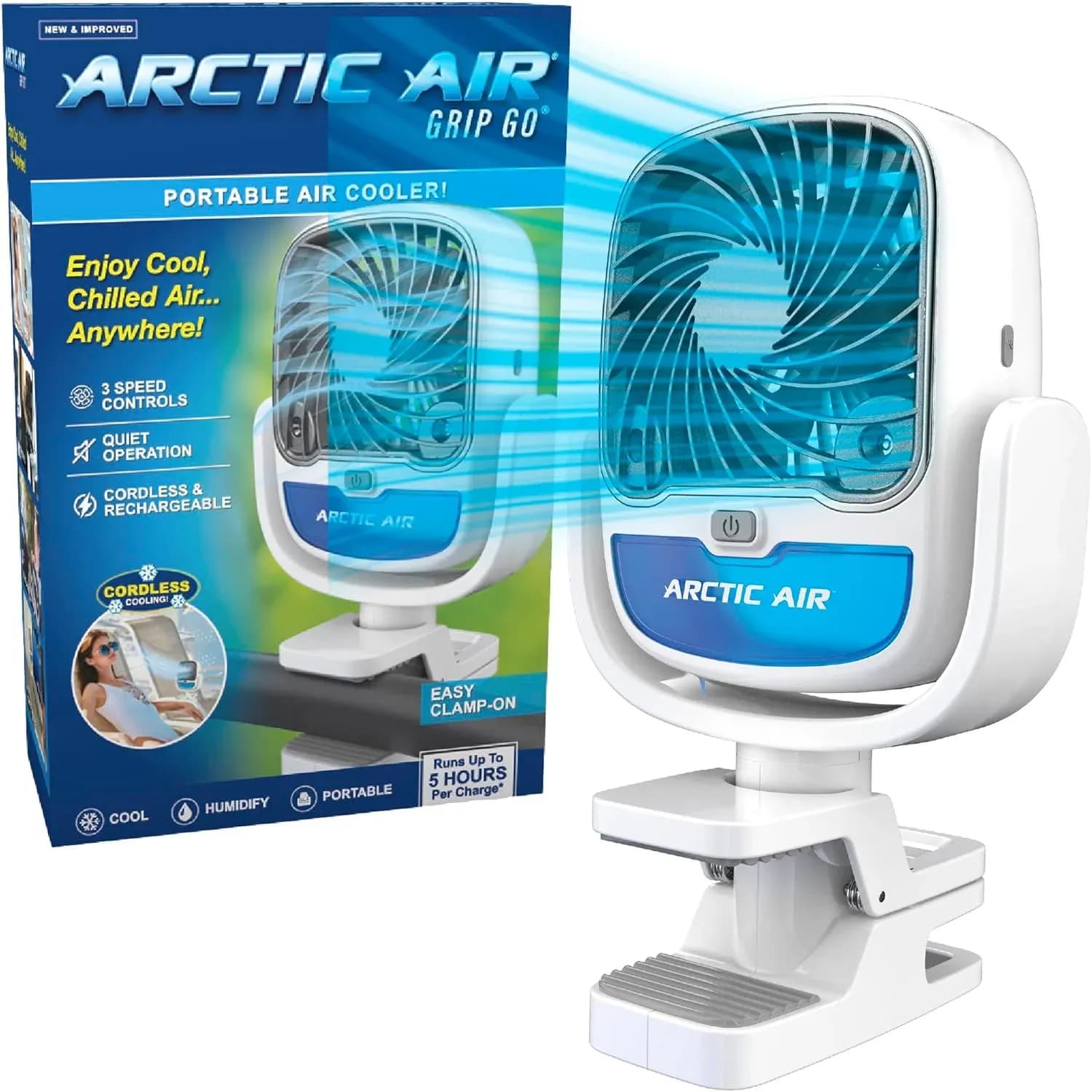 Акумуляторний вентилятор Arctic Cool Clamp з прищіпкою та USB-зарядкою - зображення 1