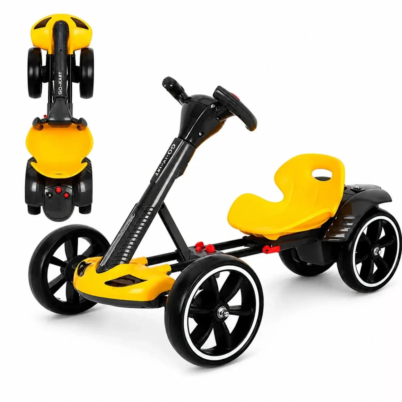 Дитячий електромобіль GO KART F1 жовтий з пультом і Bluetooth 390 Вт