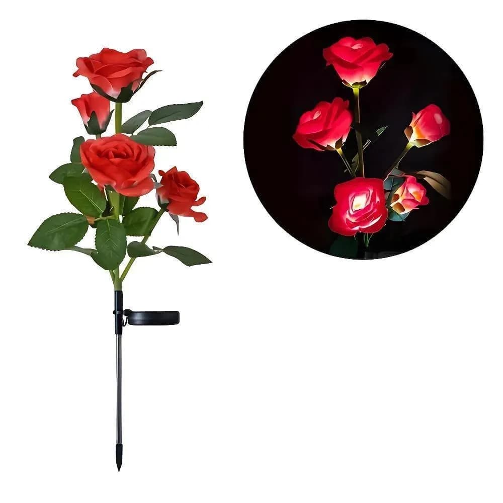 Садовий світильник Червона Троянда 26X-96 на сонячній батареї - зображення 1