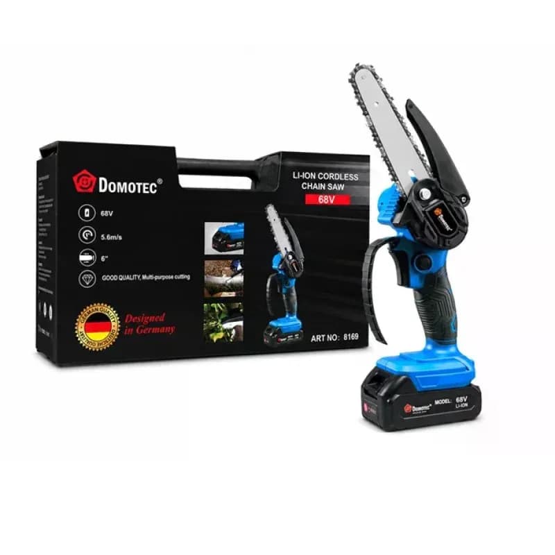 Акумуляторна ланцюгова міні-пилка DOMOTEC CHAIN SAW 6″ 68V 8Ah для обрізання гілок - зображення 1
