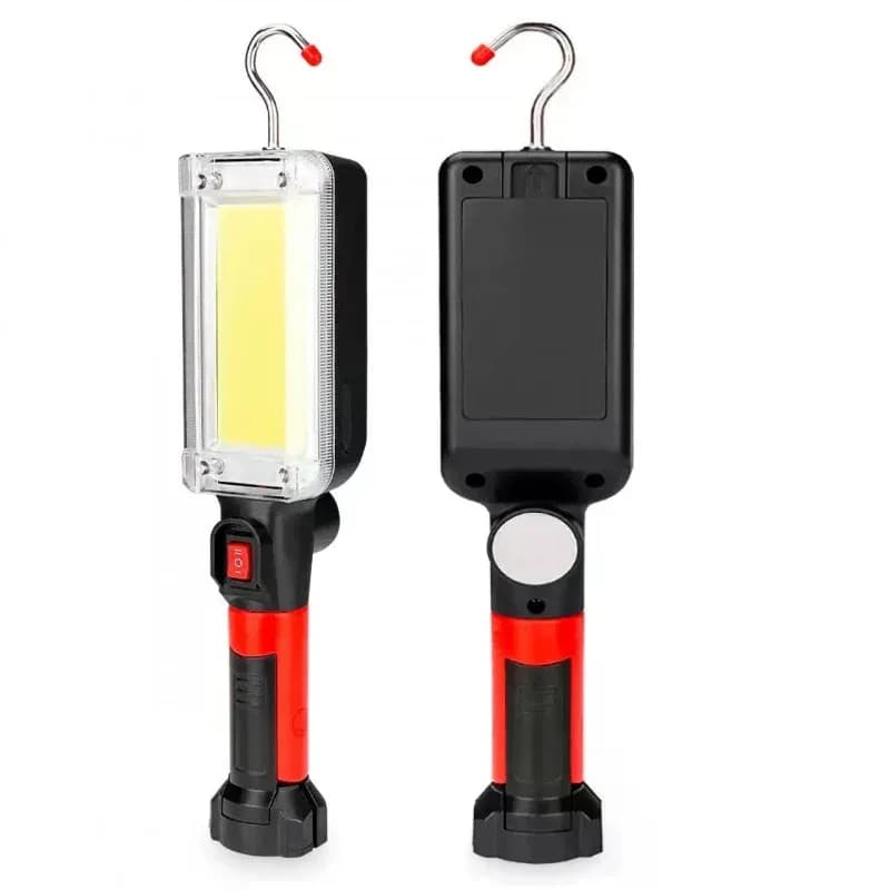 Ліхтар BL-8859B акумуляторний • Магнітний COB LED світильник 20 Вт із гачком, двома акумуляторами 18650 та USB-заряджанням - зображення 1