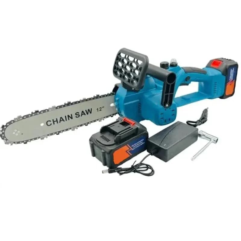 Акумуляторна ланцюгова пилка DOMOTEC Chain Saw 12″ 96V • Садова пилка DOMOTEC Chain Saw 12″ 96V із шиною 300 мм і 2 акумуляторами - зображення 1