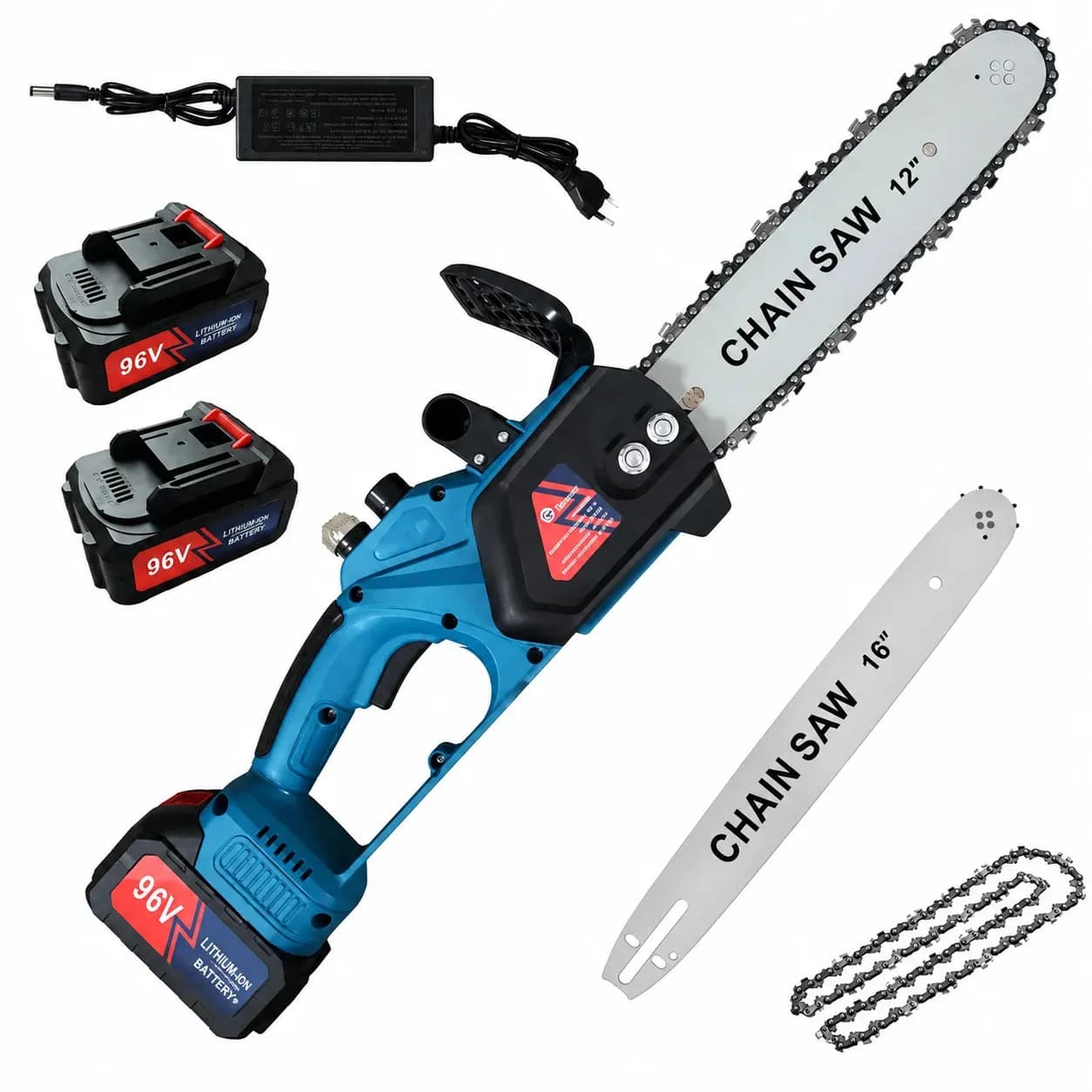 Акумуляторна ланцюгова пилка DOMOTEC Chain Saw 12″/16″ 96V
