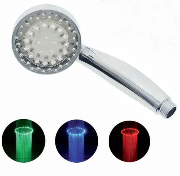 Світлодіодна насадка для душу Led Shower Душова лійка з підсвіткою, що змінюється від температури води - зображення 1