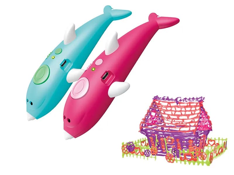 3D Ручка з трафаретами Дельфін Набір для дитячої творчості 3dPen Dolphin 9003 - зображення 1