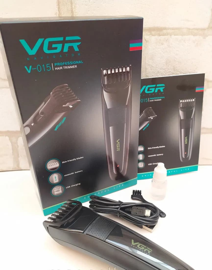 Професійна машинка для стрижки VGR V-015 на акумуляторі з USB зарядкою - зображення 1