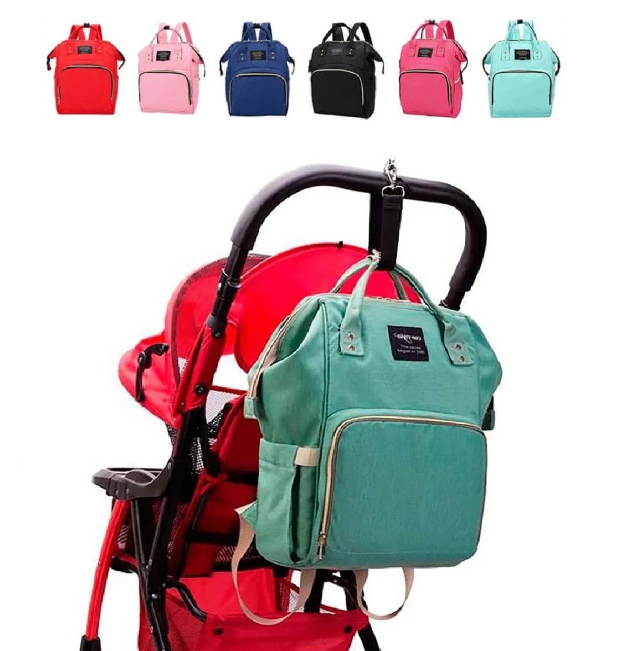 Багатофункціональний рюкзак для мам Mom Bag ∙ Сумка – органайзер з термокишенями для дитячих пляшечок та засобів гігієни - зображення 1