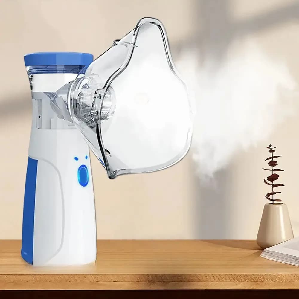 Портативний небулайзер Mesh Nebulizer JSL-W302 ∙ Ультразвуковий ручний інгалятор + 2 маски для домашнього використання - зображення 1