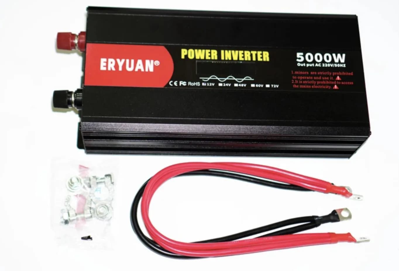 Перетворювач напруги Eryuan 12V → 220V 5000W з LCD і вольтметром ∙ Інвертор 12-220 чистий синус Eryuan 5000 Вт - зображення 1