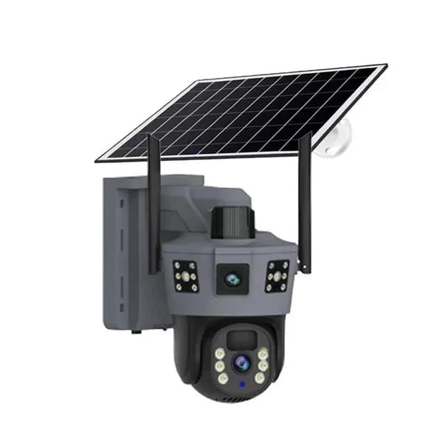 4G-камера TP18 360° чорна • Вулична автономна IP-камера Solar PTZ 6 Мп із SIM-картою, сонячною панеллю та V380 Pro - зображення 1